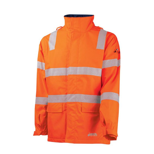 BOOL FR PPE3 Hi-Vis Parka With Zip-Off Sleeves And Segmented FR Tape BOOL FR PPE3 Hi-Vis Parka With Zip-Off Sleeves And Segmented FR Tape
