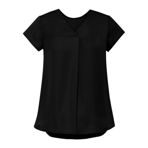 Biz Corporates Womens Kayla V-Neck Pleat Blouse Biz Corporates Womens Kayla V-Neck Pleat Blouse