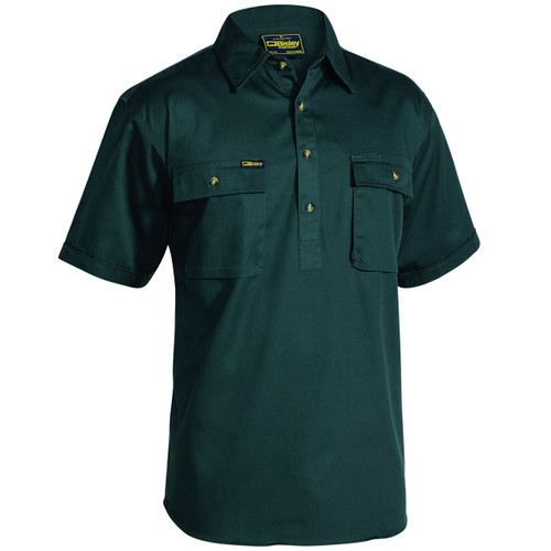 Bisley Closed Front Cotton Drill Short Sleeve Shirt Bisley Closed Front Cotton Drill Short Sleeve Shirt