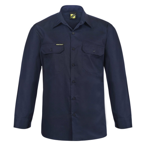 Workcraft Lightweight Long Sleeve Vented Cotton Drill Shirt Workcraft Lightweight Long Sleeve Vented Cotton Drill Shirt