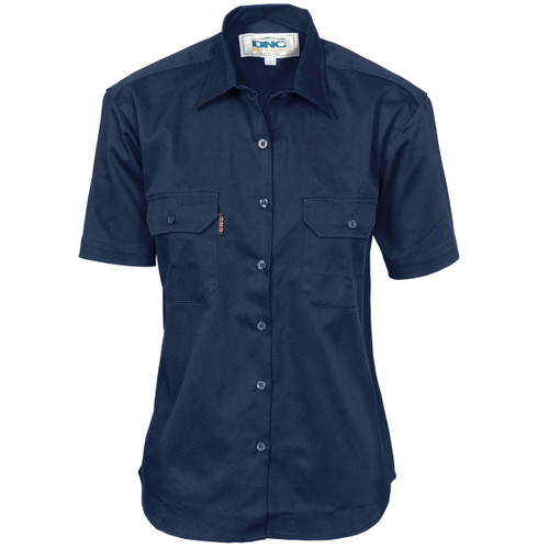 DNC Ladies Cotton Drill Work Shirt - Short Sleeve DNC Ladies Cotton Drill Work Shirt - Short Sleeve