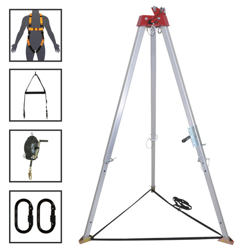 Confined Space Entry Kit - 3 Way 30m Winch System Confined Space Entry Kit - 3 Way 30m Winch System