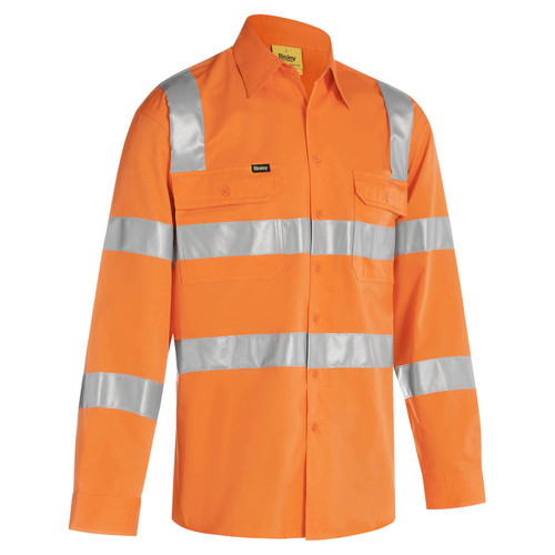 Bisley Mens Taped Bio Motion Cool Lightweight Hi Vis Vic Rail Long Sleeve Shirt Bisley Mens Taped Bio Motion Cool Lightweight Hi Vis Vic Rail Long Sleeve Shirt