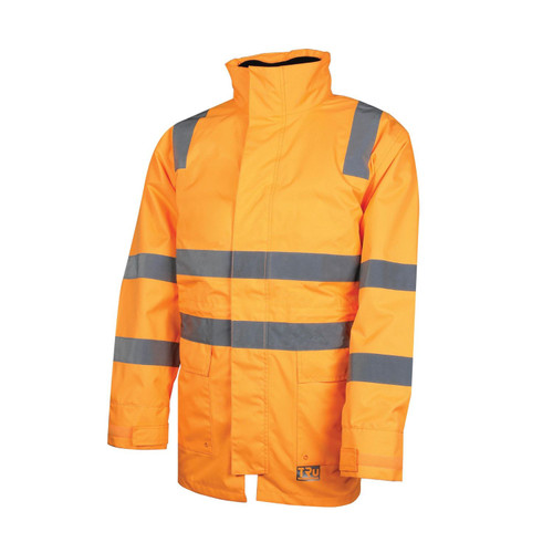 Tru Workwear 4 In 1 Polyester Oxford Jacket With Reflective Tape VIC Rail Tru Workwear 4 In 1 Polyester Oxford Jacket With Reflective Tape VIC Rail