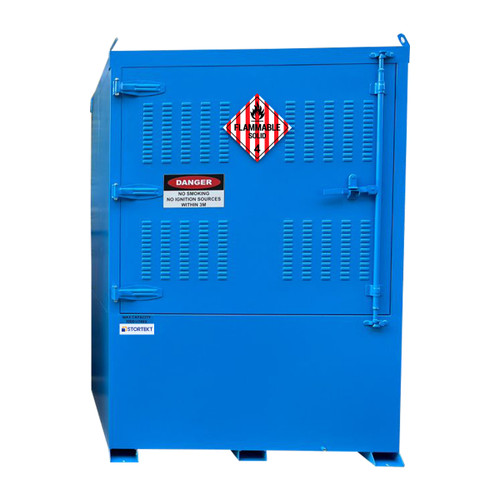 Stortekt 1000 Litre Outdoor Class 4.1 Flammable Solids Storage Cabinet - Single IBC Store Stortekt 1000 Litre Outdoor Class 4.1 Flammable Solids Storage Cabinet - Single IBC Store