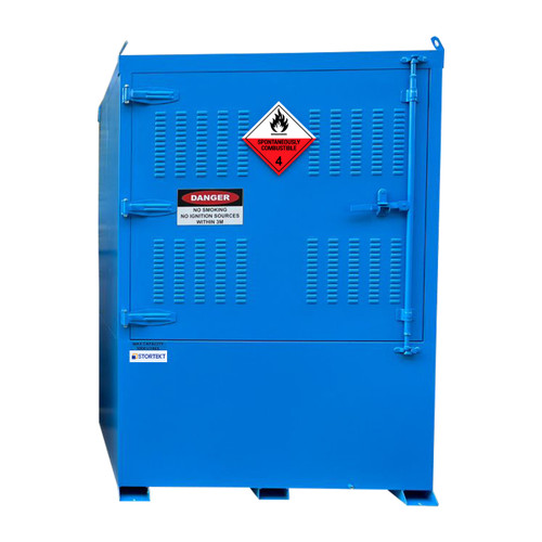 Stortekt 1000 Litre Outdoor Class 4.2 Spontaneously Combustible Substances Storage Cabinet - Single IBC Store Stortekt 1000 Litre Outdoor Class 4.2 Spontaneously Combustible Substances Storage Cabinet - Single IBC Store