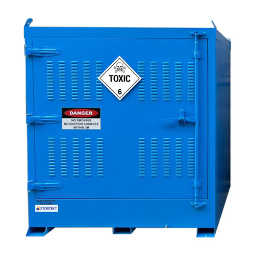 Stortekt 820 Litre Outdoor Class 6 Toxic Substances Storage Cabinet - 4 Drum Pallet Store Stortekt 820 Litre Outdoor Class 6 Toxic Substances Storage Cabinet - 4 Drum Pallet Store