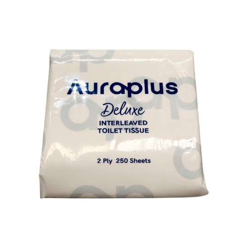 Auraplus Deluxe Interleaved Toilet Tissue 2 Ply 250 Sheets - Carton of 36 CW-5010