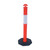 Orange T-Top Bollard With Class 1 3M Reflective Tape and 6 Kg Base