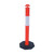 Orange T-Top Reflective Bollard Complete With 8 Kg Base - Class 1 3M Tape 60310