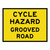 Cycle Hazard Grooved Road Sign - Boxed Edge Sign - 1200 x 900mm