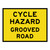 Cycle Hazard Grooved Road Sign - Boxed Edge Sign - 1200 x 900mm T2-207B
