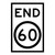 End Speed Limit - Multi Message Sign - SA - 600 x 900mm - km/h 62410