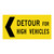 Left Detour For High Vehicles - Multi Message Sign - WA - 1200 x 600mm 