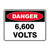 Danger Sign - 6,600 Volts 