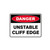Danger Sign - Unstable Cliff Edge