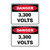 Danger Sign - 3,300 Volts 