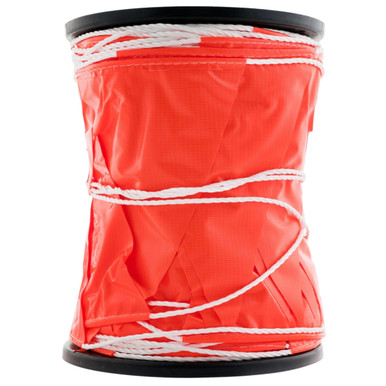 Orange Safety Flagging/Bunting - 100m Roll on Plastic Reel | SAYKA