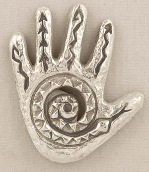 SPIRIT HAND PEWTER MEDALLION