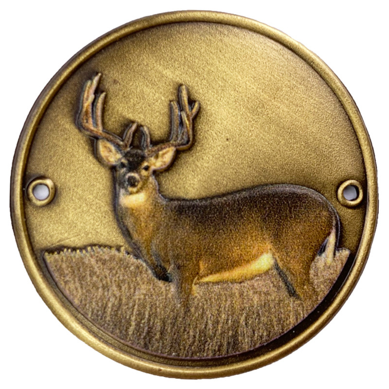 Whitetail Deer Brass Medallion