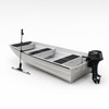 Aquatic Mower -- electric battery powered lake and pond weed cutting machine that mounts to the back of your boat. A "lawn mower" for your shoreline.