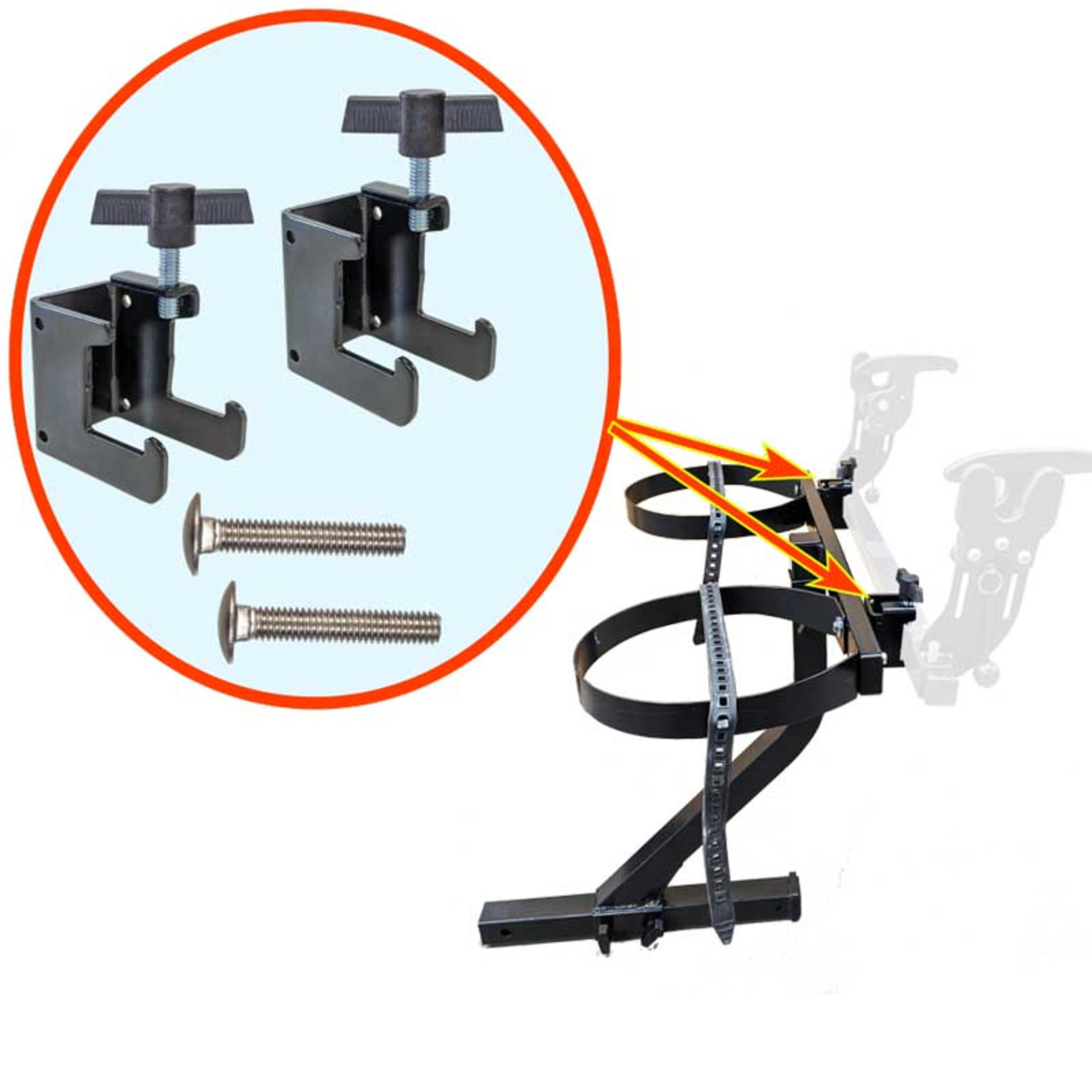 Ice Auger Mount for ATV, UTV, Snowmobile Jaws of Ice