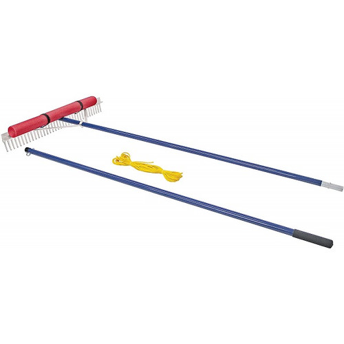 Extreme Max Floating Weed Lake Rake with Extension Handle – 50’ Rope