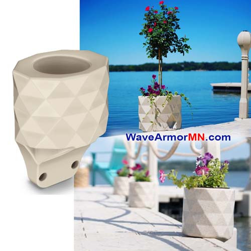 wave armor floating dock flower pot planter