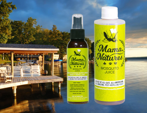 Stop the swat naturally with Mama Nature's Mosquito Juice, a safe alternative to chemicals that helps repel biting pests for up to 21 days.