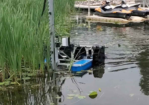 WaterShark - Remote Controlled Battery Powered Lake Weed Cutting Machine