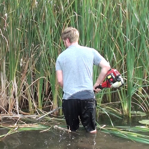 gas powered cattail lily pad pond lake weed cutter