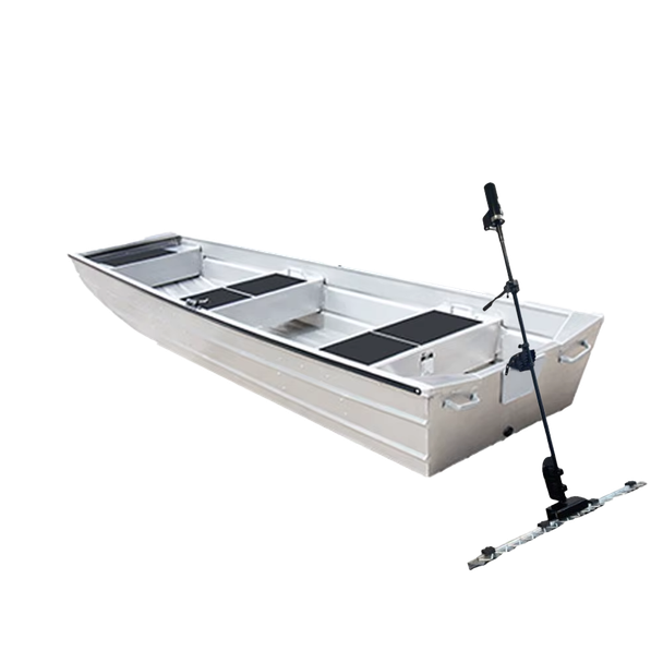 Aquatic Mower -- electric battery powered lake and pond weed cutting machine that mounts to the back of your boat. A "lawn mower" for your shoreline.
