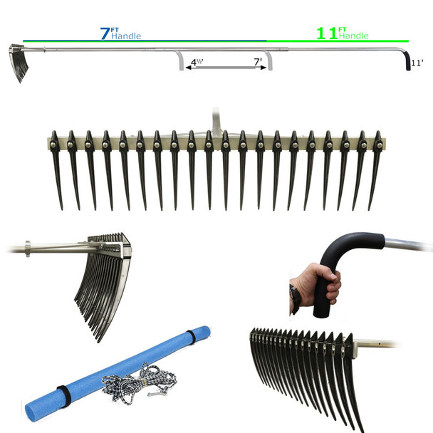 Rake Zilla - Large Lake weed beach rake with big teeth