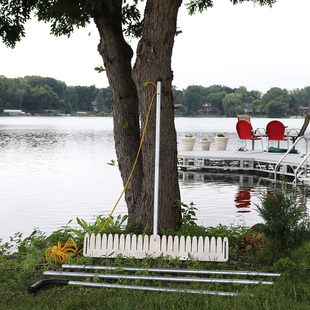 Tool for cutting and pulling weeds in lake