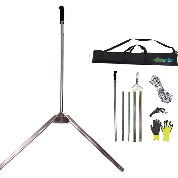 Seaweed lake weed pond grass cutter beach cleaning package with pitch fork