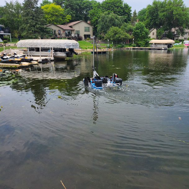 WaterShark - Remote Controlled Battery Powered Lake Weed Cutting Machine