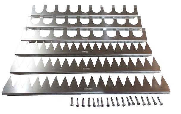 Beachroller Upgrade Kit including 6 stainless steel digger blades and mounting screws for aggressive lake weed and muck removal