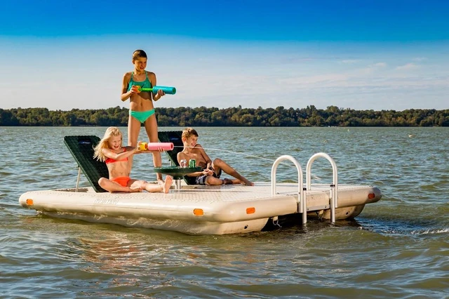 Floating Diving Raft Otter Island Swim Raft - The Weeders Digest