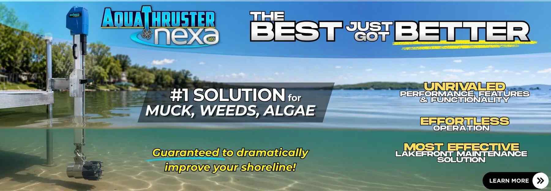 AquaThruster Nexa 360 with 50ft Cord | Compact Lake Muck & Weed Blower