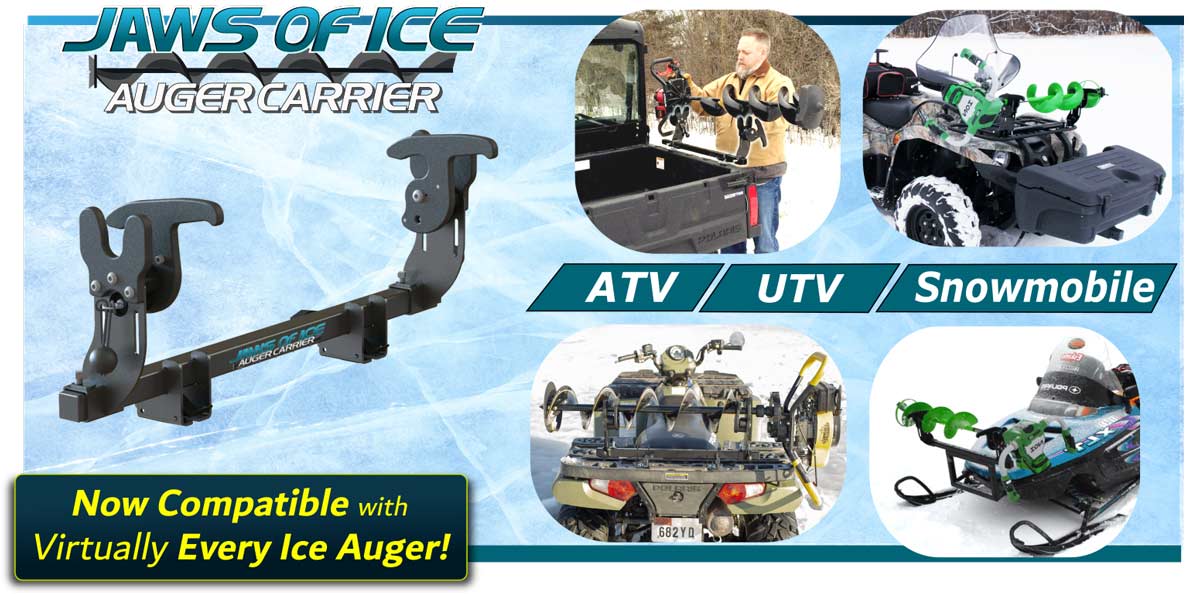 Ice Auger Mount for ATV, UTV, Snowmobile Jaws of Ice