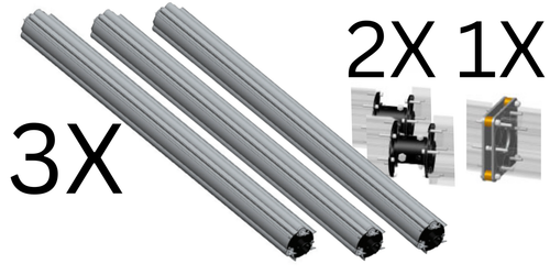 3x Additional 7ft Rollers + 2x Flex Connectors + 1x Rigid Connector for Lake Groomer - ONLY for areas with a flat lake bottom(must use rigid connector between 5th & 6th roller to maintain warranty)