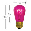 11S14 Sign Bulb Transparent Fuchsia