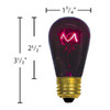 11S14 Sign Bulb Transparent Purple