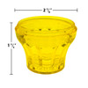 Yellow TE40 E14 cabochon fixture base with a fluted body and locking tabs around the rim for secure attachment to compatible light covers. The fixture base measures 2 3/8 inches in diameter and 1 3/4 inches in height, designed for carnival and amusement  lighting applications.
