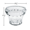 Clear TE40 E14 cabochon fixture base with a fluted body and locking tabs around the rim for secure attachment to compatible light covers. The fixture base measures 2 3/8 inches in diameter and 1 3/4 inches in height, designed for carnival and amusement  lighting applications.