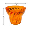 orange TL47 cabochon base with spiral ridge design, commonly used in carnival and amusement lighting applications. The base measures 2 7/16 inches in diameter and 2 inches in height, providing a stylish and colorful cover for light bulbs.