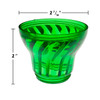 green TL47 cabochon base with spiral ridge design, commonly used in carnival and amusement lighting applications. The base measures 2 7/16 inches in diameter and 2 inches in height, providing a stylish and colorful cover for light bulbs.