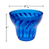 blue TL47 cabochon base with spiral ridge design, commonly used in carnival and amusement lighting applications. The base measures 2 7/16 inches in diameter and 2 inches in height, providing a stylish and colorful cover for light bulbs.