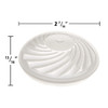 White TL47 swirl-patterned cabochon fixture cap with detailed dimensions. The cap measures 2 7/16 inches in diameter and 13/16 inches in height, featuring a textured spiral design for carnival and amusement lighting applications.