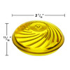 Yellow TL47  swirl-patterned cabochon fixture cap with detailed dimensions. The cap measures 2 7/16 inches in diameter and 13/16 inches in height, featuring a textured spiral design for carnival and amusement lighting applications.